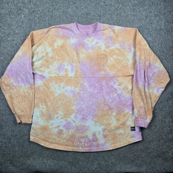 Walt Disney Spirit Jersey Shirt Unisex Large Orange Pink Tie Dye Long Sleeve - Picture 2 of 14